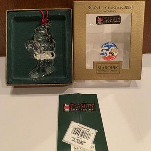Marquis By Waterford - Crystal Peanuts Baby’s First Christmas Woodstock Ornament